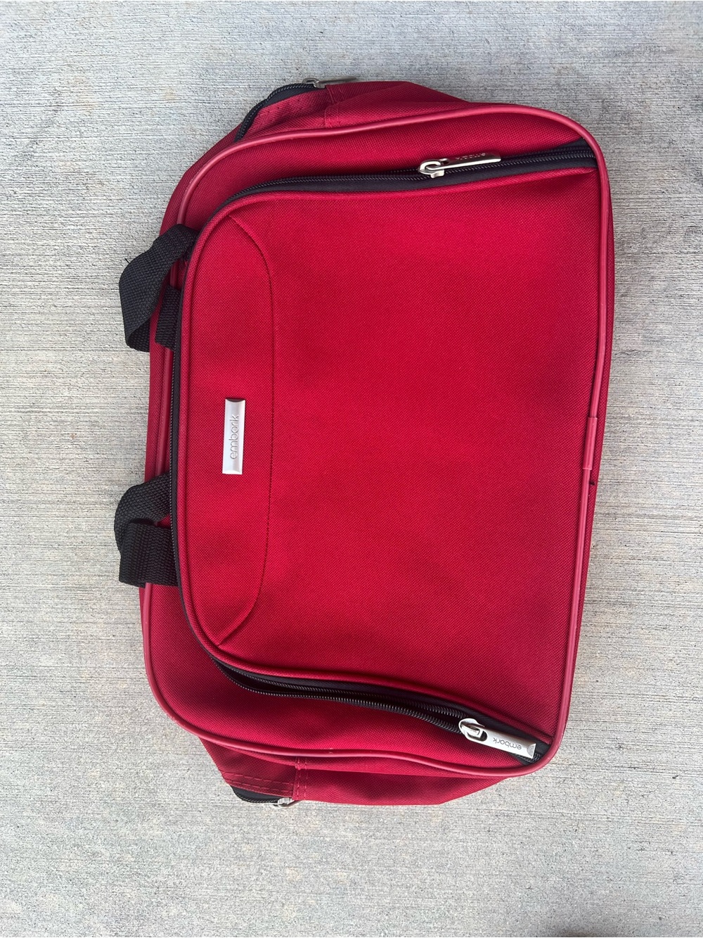Red Travel Duffel Bag with Front Pocket - Men